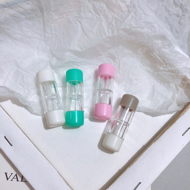 2pcs Contact Lens Companion Box Double Head Box RGP Rigid Glasses Case Random Colour, 2 PCS Contact Lens Box