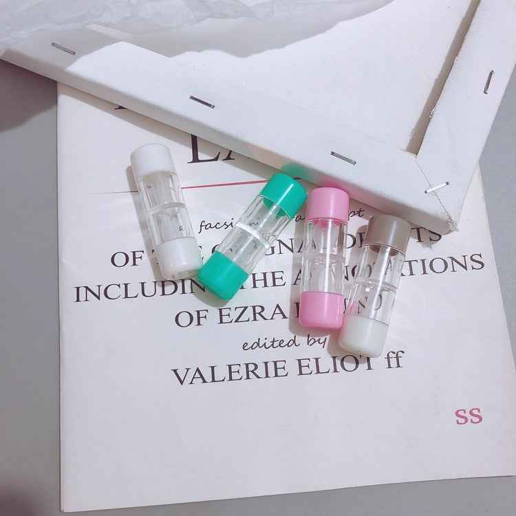 2pcs Contact Lens Companion Box Double Head Box RGP Rigid Glasses Case Random Colour