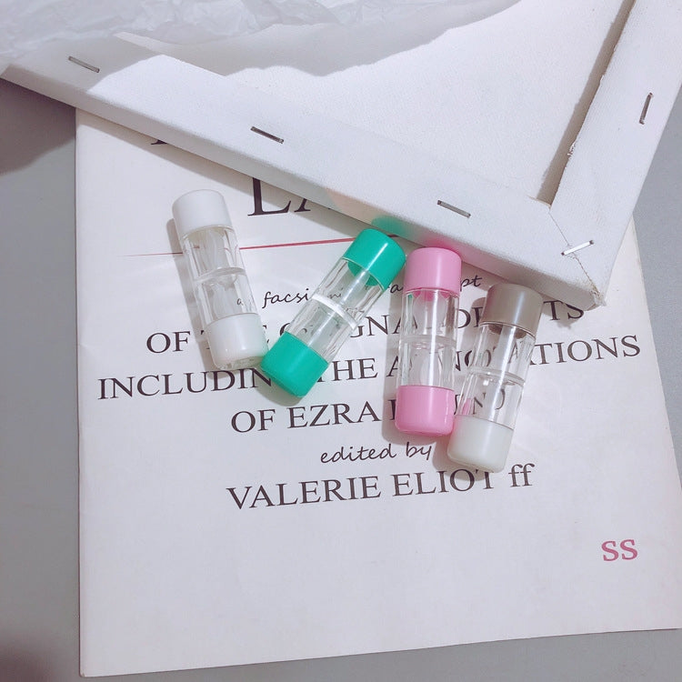 2pcs Contact Lens Companion Box Double Head Box RGP Rigid Glasses Case Random Colour, 2 PCS Contact Lens Box