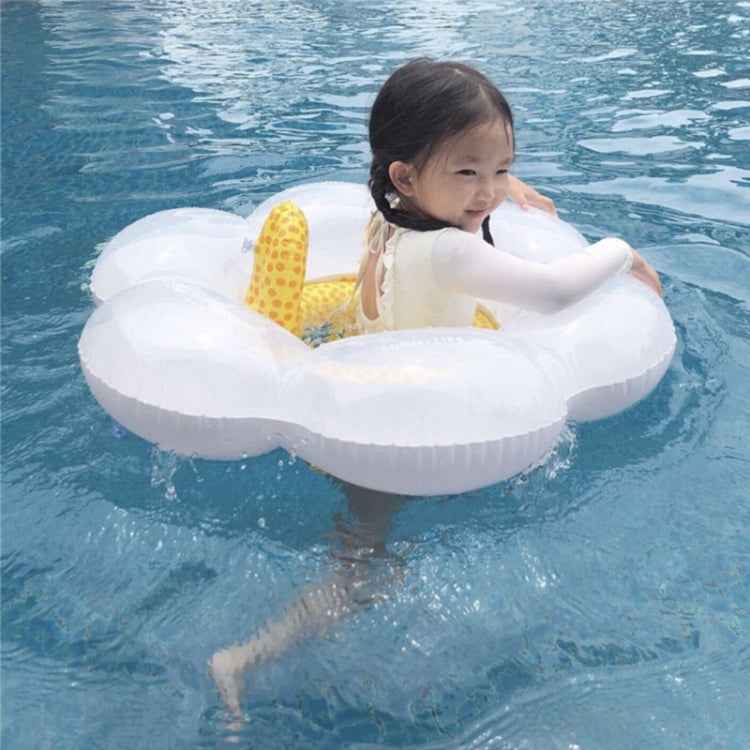 Children Sun Flower Seat Ring Swimming Ring Baby Inflatable Lifebuoy with Pillow