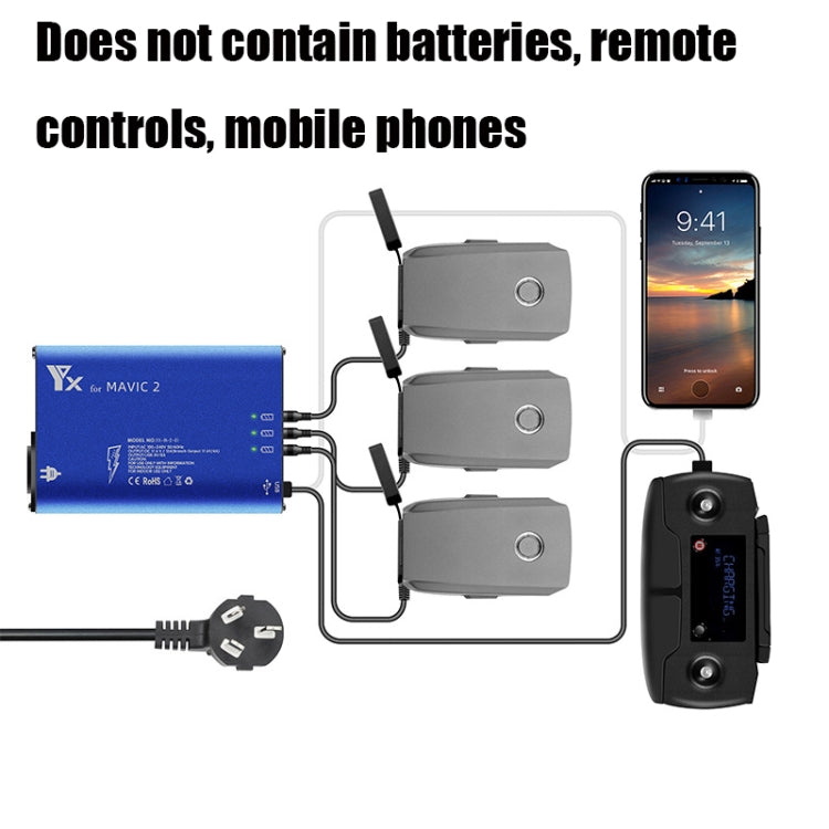 YX For DJI MAVIC 2 Aluminum Alloy Charger with Switch, US Plug, EU Plug, UK Plug, AU Plug