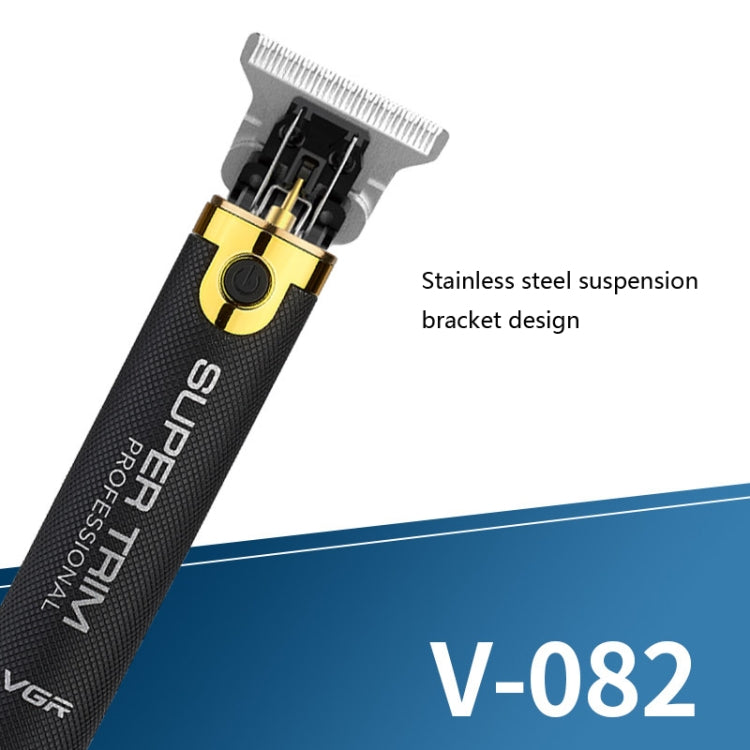 VGR Retro Oil Hair Electric Hair Clipper Push White Carved Small Hair Clipper Professional USB Electric Hair Clipper For Hair Salon