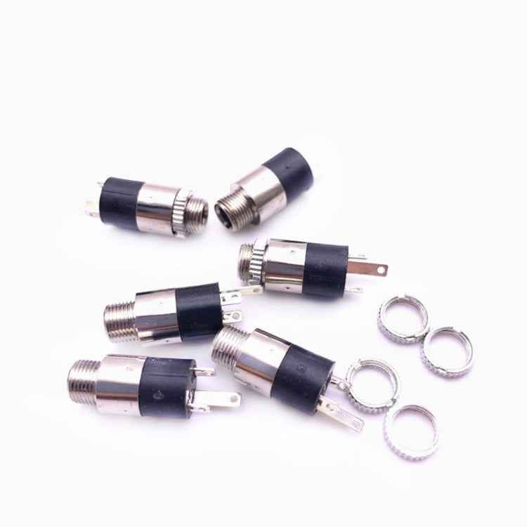 50 PCS Headphone Jack 3.5 Audio Jack 3-pin with Nut Vertical Dual-channel ROHS