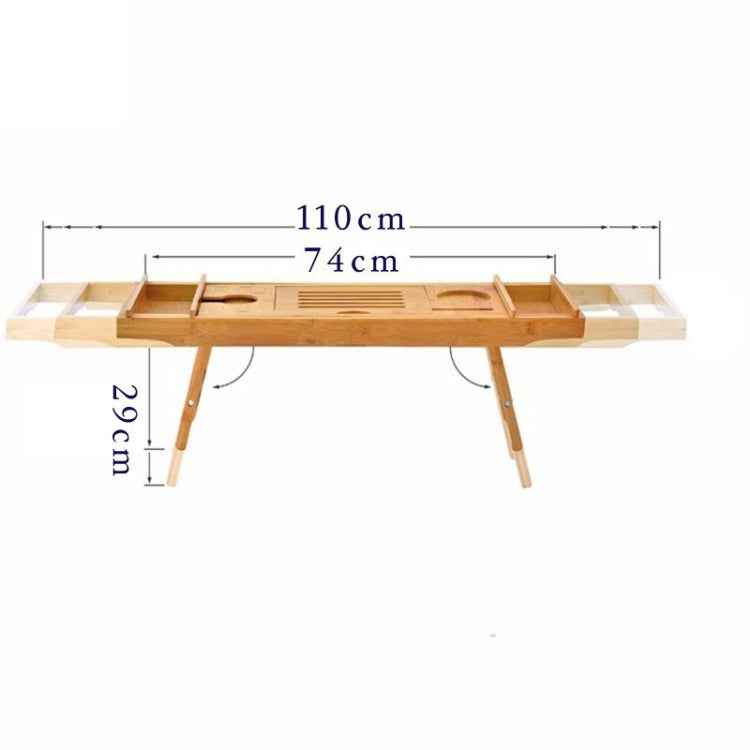 Bamboo Foot Bathtub Rack Multifunctional Bathroom Retractable Bath Rack