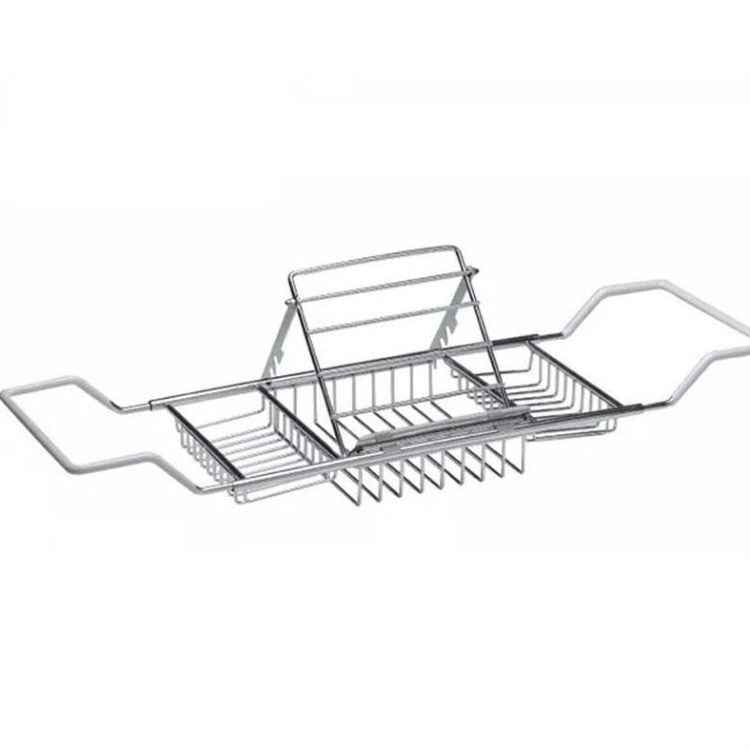 304 Stainless Steel Bathtub Rack Retractable Bracket Bathroom Shelf