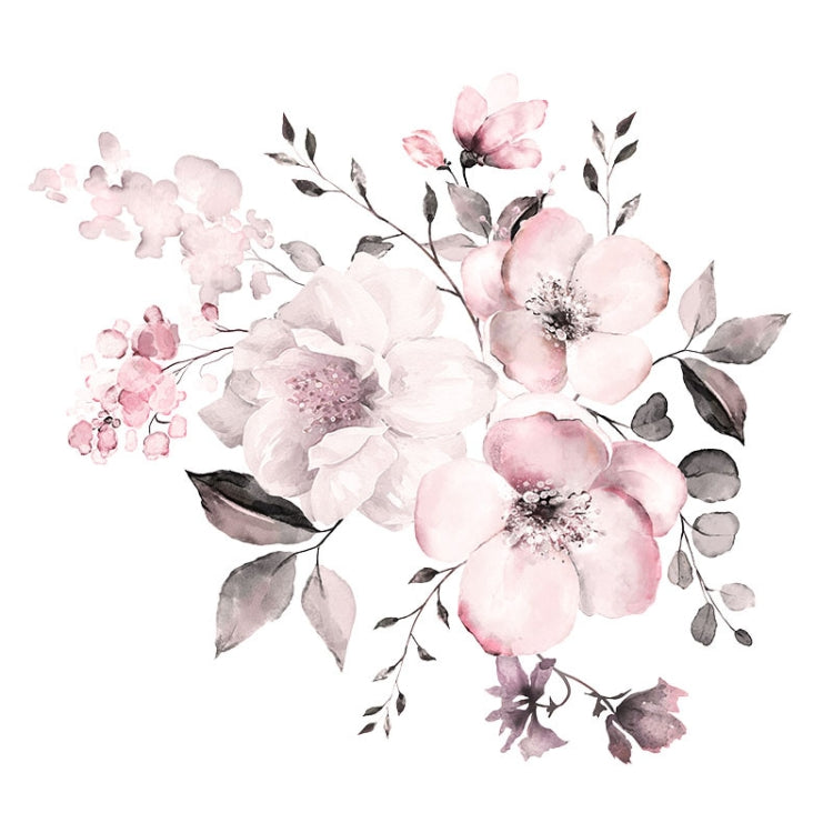 2 PCS Watercolor Flower Group Home Background Decoration Removable Wall Sticker