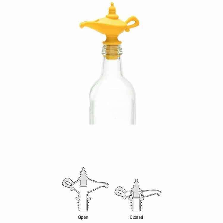 Creative Silicone Aladdin Magic Lamp Red Wine Bottle Pourer Manual Sealing Airless Bottle Stopper