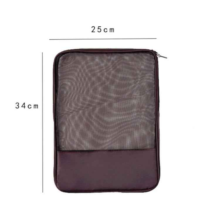 Translucent Mesh Zipper File Bag Special Stationery Storage Bag For Student Exams Random Colour