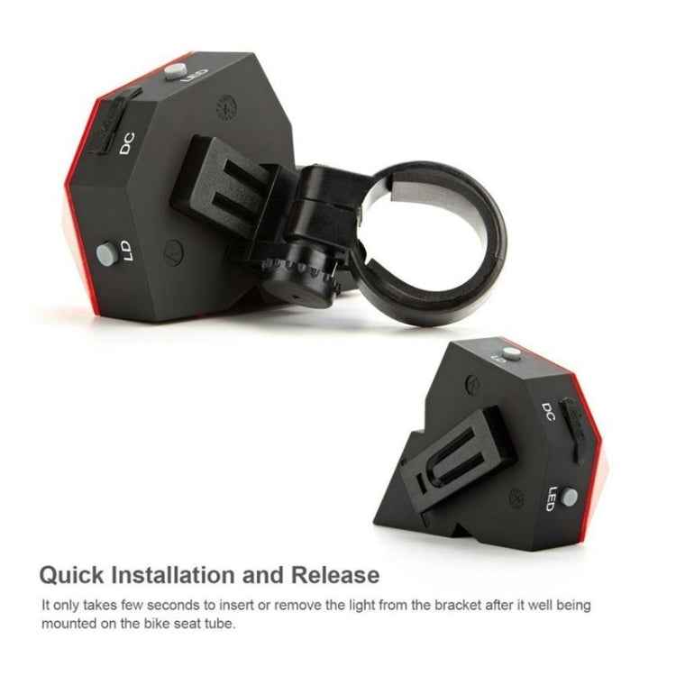 Bicycle Diamond Laser Tail Light Warning Light USB Rechargeable Tail Light