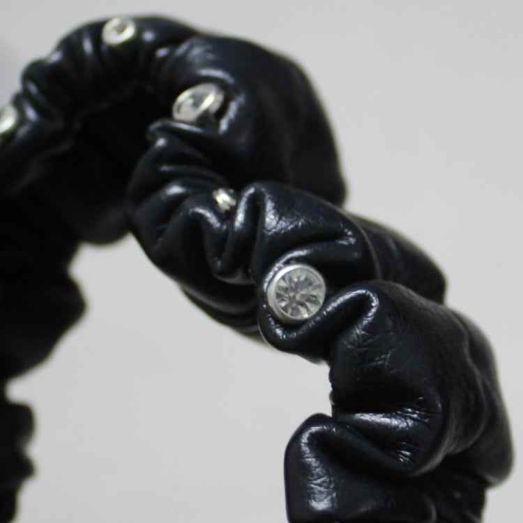 Crystal Car Interior Accessories Rear View Mirror Cover Leather Auto Rearview Mirror Cover Decoration