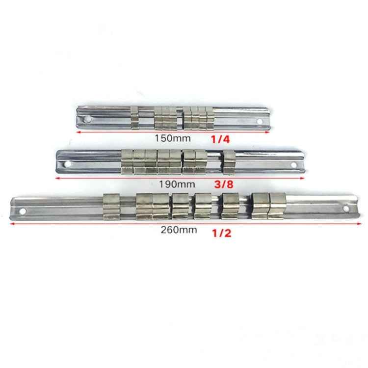 Carbon Steel 8 Socket Rack Storage Divider Rail Tray Holder Brackets Shelf Stand Tool Organizer Socket Socket Wrench Storage, 260mm, 150mm, 190mm