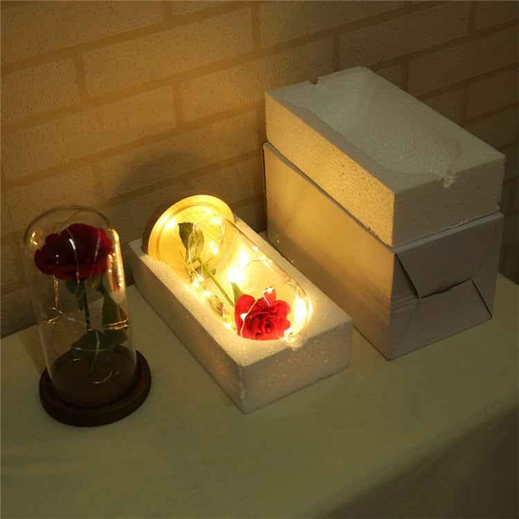 LED flashing luminous artificial fresh roses romantic decorative flower wedding Valentine's Day gift to send lovers birthday, 0-5W