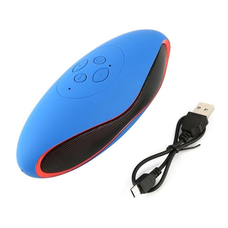 3D Stereo Mini Rugby Shape Bluetooth Speaker with TF Card Slot(Blue)