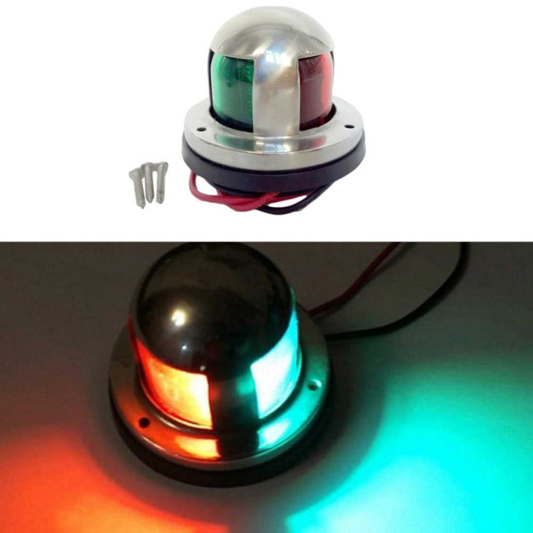 4W 12V IP65 Waterproof Stainless Steel Two-color Marine Signal Light Red and Green LED Lights, 4W 12V