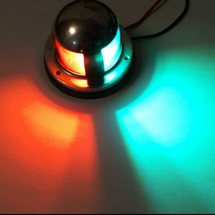 4W 12V IP65 Waterproof Stainless Steel Two-color Marine Signal Light Red and Green LED Lights, 4W 12V