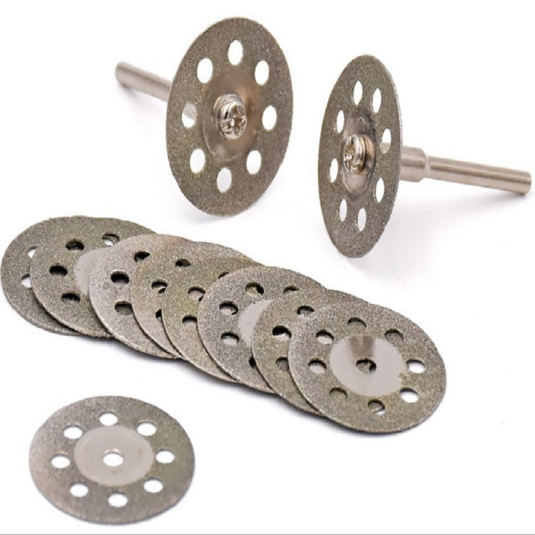 8 Holes Emery Cutting Chip Jade Saw Blade Electric Grinder Accessories, 10 Saw Blade 2 Connecting rod 22MM, 10 Saw Blade 2 Connecting rod 25MM, 10 Saw Blade 2 Connecting rod 30MM, 10 Saw Blade 2 Connecting rod 20MM