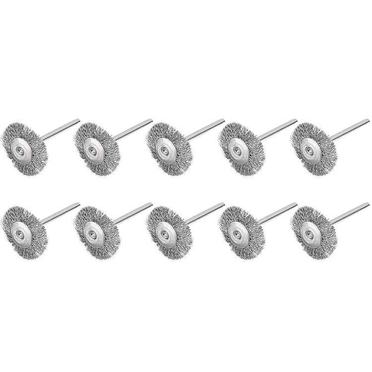 10 PCS Wire Brush Metal Descaling Polishing Brush To Remove Oxide Layer Flat Polishing Brush, Pen Shape 3×5MM, Pen Shape 3×8MM, Bowl Shape3×15MM, Bowl Shape3×25MM, Flat 3×25MM, Flat 3×38MM