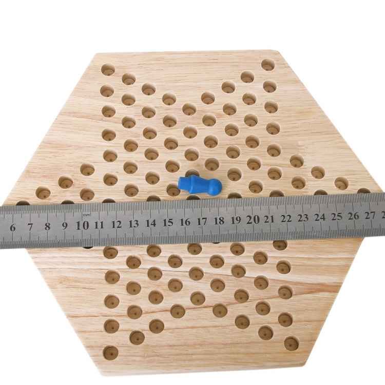 Traditional Hexagon Wooden Children Puzzle Checkers Family Game Set