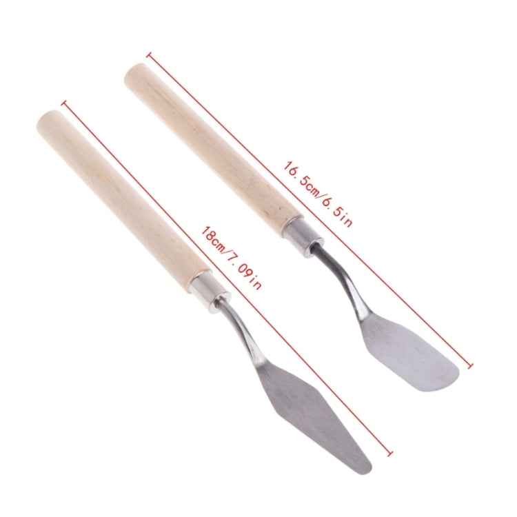2Pcs Stainless Steel Palette Knife Spatula Scraper for Mixing Art Oil Painting