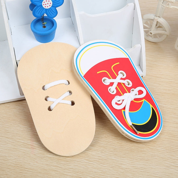 Kids Educational Tool Children Wooden Toys Toddler Lacing Shoes Early Education Teaching Aids, Random Color Delivery, Lacing Shoes Early(Random Color Delivery)