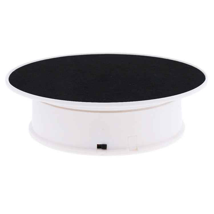 30cm 360 Degree Electric Rotating Turntable Display Stand Video Shooting Props Turntable for Photography, Load 4kg, US Plug(White + Black)