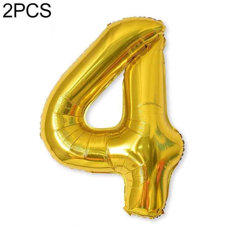 2 PCS 40 Inch Aluminium Foil Number Balloons Birthday Wedding Engagement Party Decor Kids Ball Supplies