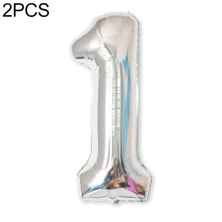 2 PCS 40 Inch Aluminium Foil Number Balloons Birthday Wedding Engagement Party Decor Kids Ball Supplies