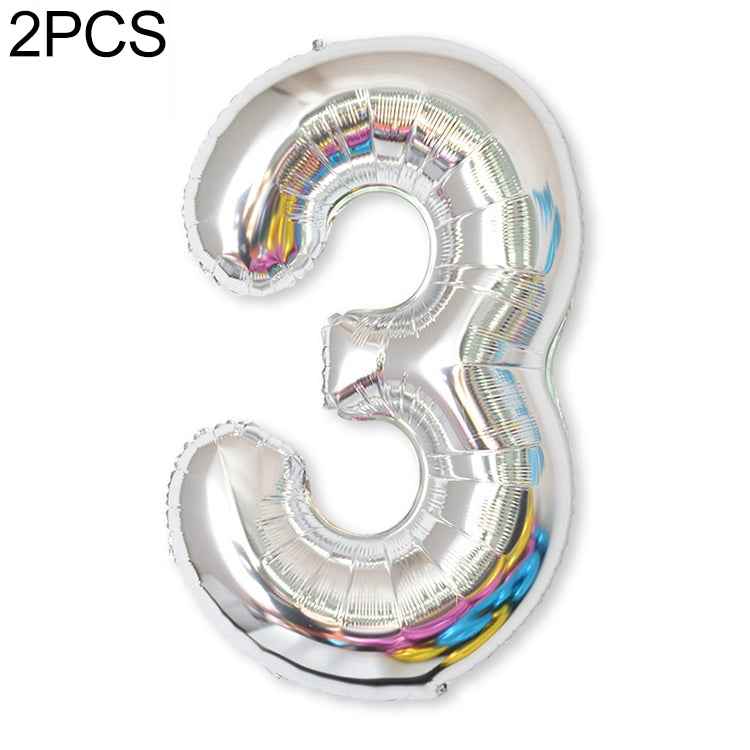 2 PCS 40 Inch Aluminium Foil Number Balloons Birthday Wedding Engagement Party Decor Kids Ball Supplies