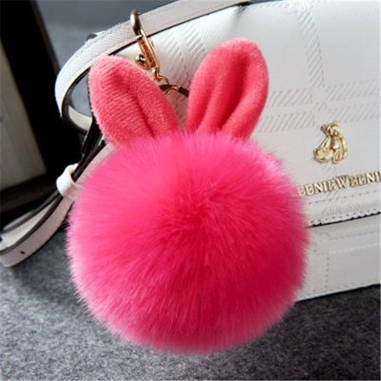 Fur Pom Keychains Fake Rabbit Fur Ball Keychain
