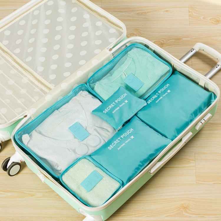 6 PCS/Set Travel Bag ClothesLuggage Organizer High Capacity Mesh Packing Cubes