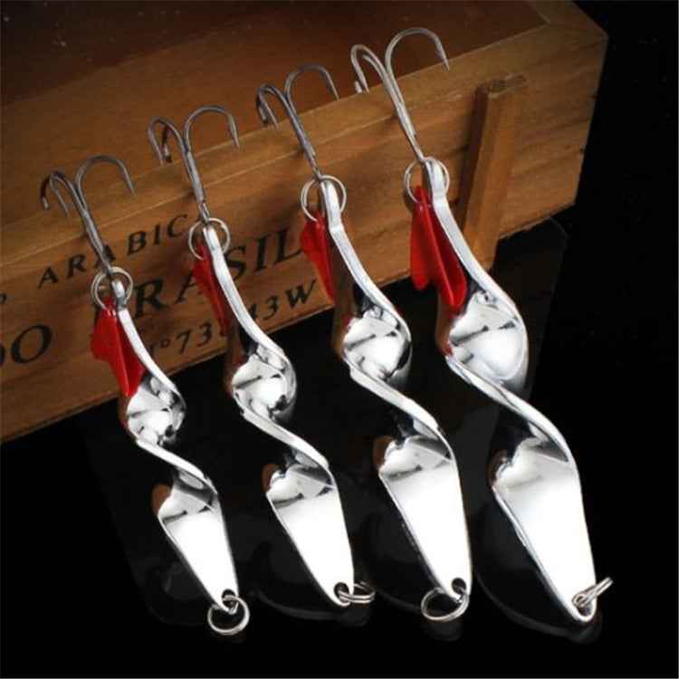 Rotating Metal Spinner Fishing Lure Hard Baits Fish Hook Tackle, 10g, 14g, 21g, 28g