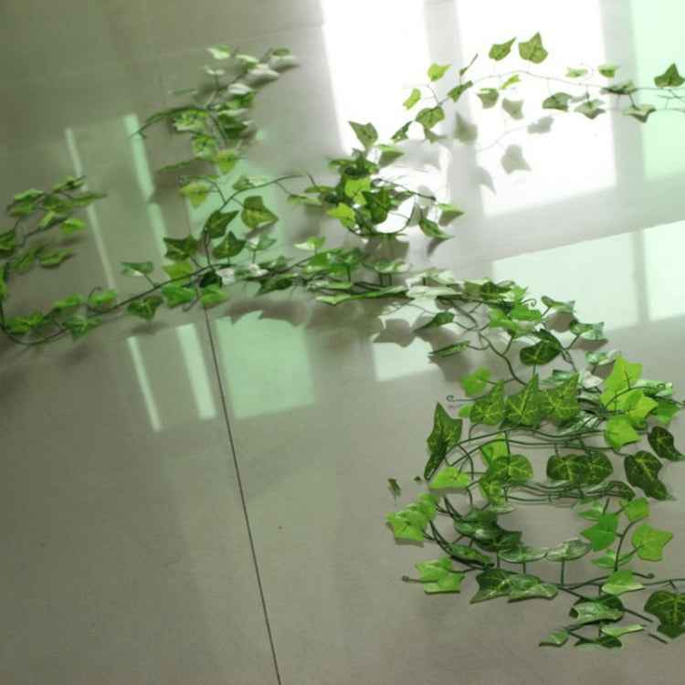 12 PCS 2.4M Artificial Ivy Green Leaf Garland Plants Vine Fake Home Decor PlasticFlower Rattan String