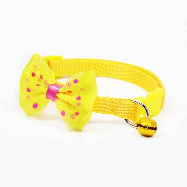 Adjustable Bow Knot Bell Collar Cat Dog Collars Pet Supplies