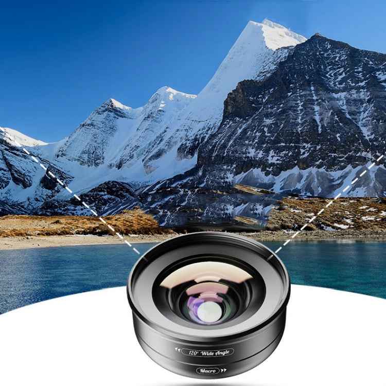 APEXEL APL-HD52IN1WM 2 in 1 Distortion-free HD 120-degree Wide-angle + 10X Macro Universal SLR External Mobile Phone Lens Set
