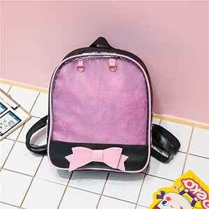 Transparent Children Backpack Cute Bow Bags Mini Schoolbag