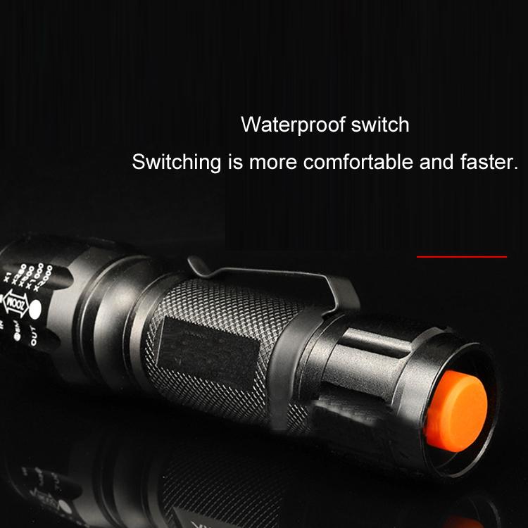 T02 Pen Clip Mini Flashlight T6 Telescopic Zoom Led Flashlight Outdoor Waterproof Long Shot Glare Flashlight, T02 Pen Clip