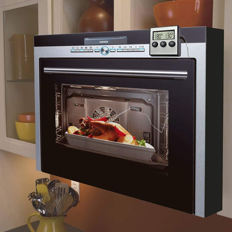 Digital Oven Thermometer Kitchen Food Cooking Meat BBQ Probe Thermometer Timer Water Milk Temperature Cooking Tools, Digital Oven Thermometer