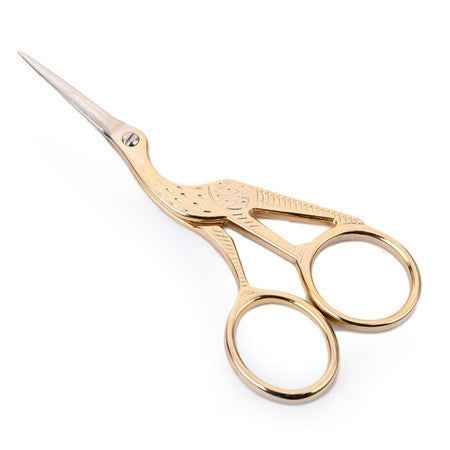 Crane Tailor Scissor Cross Stitch Retro Craft Sewing Scissor, Gold, Silver