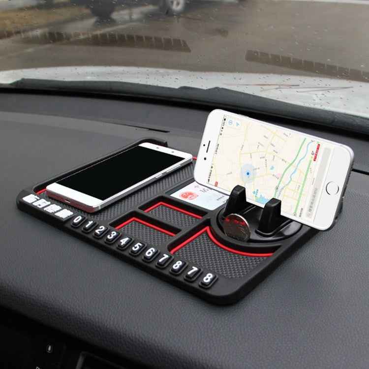 Car Interior Car Multifunctional Instrument Panel Storage Pad Car Phone Bracket Anti-slip Pad With Stop, Stereo Red Circle, Stereo Blue Circle, Rotating Red Circle, Rotating Blue Circle, Rotating Black Circle