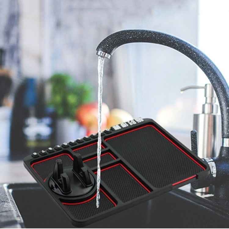 Car Interior Car Multifunctional Instrument Panel Storage Pad Car Phone Bracket Anti-slip Pad With Stop, Stereo Red Circle, Stereo Blue Circle, Rotating Red Circle, Rotating Blue Circle, Rotating Black Circle