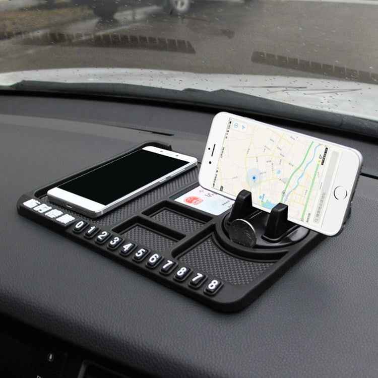 Car Interior Car Multifunctional Instrument Panel Storage Pad Car Phone Bracket Anti-slip Pad With Stop, Stereo Red Circle, Stereo Blue Circle, Rotating Red Circle, Rotating Blue Circle, Rotating Black Circle