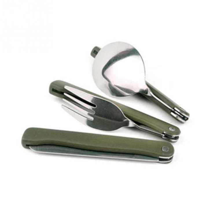 Portable Mini Tableware Set outdoor Tool Folding Cutlery Set with Spoon Fork Knives for Camping Picnic Stainless Steel