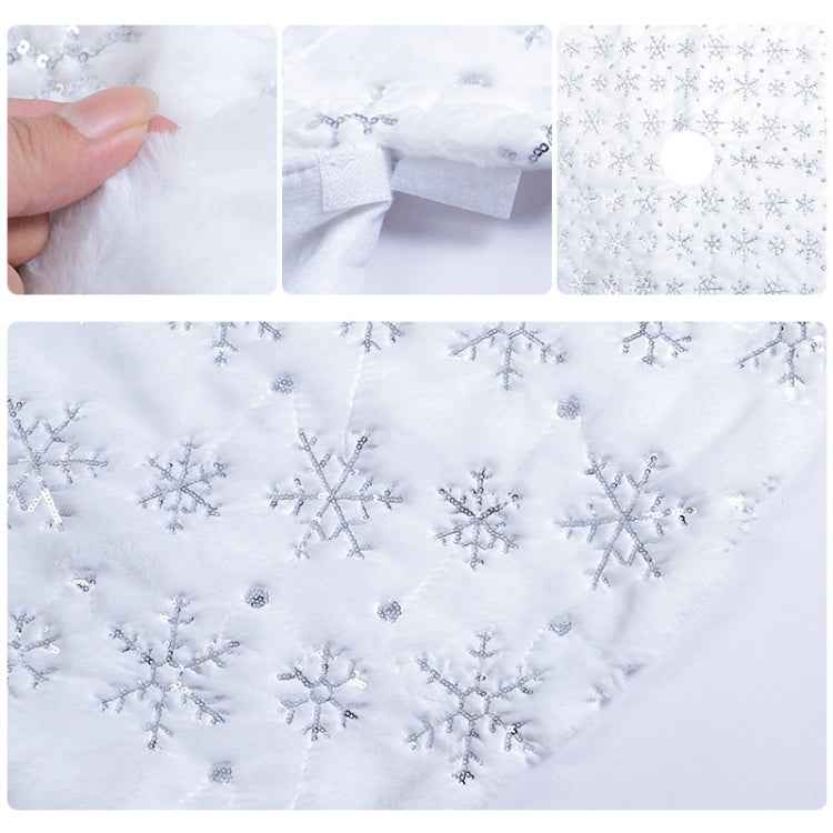 Christmas Tree Plush Sequin Embroidered Bottom Decorative Skirt, 90cm, 120cm