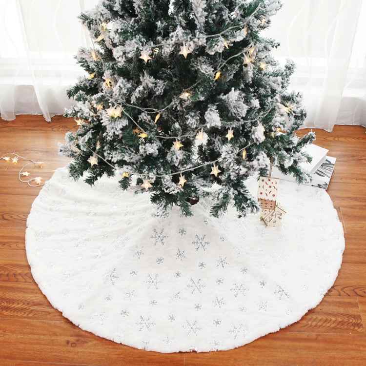 Christmas Tree Plush Sequin Embroidered Bottom Decorative Skirt, 90cm, 120cm