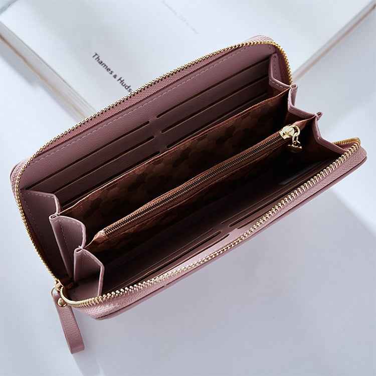 Women Long Clutch Wallet Large Capacity Wallets Female Purse Phone Pocket Card Holder, Pink, Gray, Blue, Green, Wine Red, Black