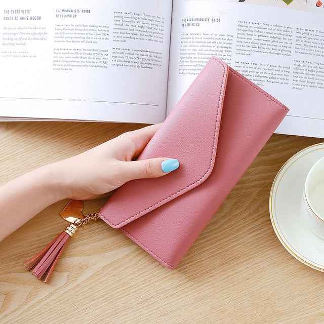 Simple Zipper Purses Long Section Clutch Wallet Soft PU Leather Money Bag