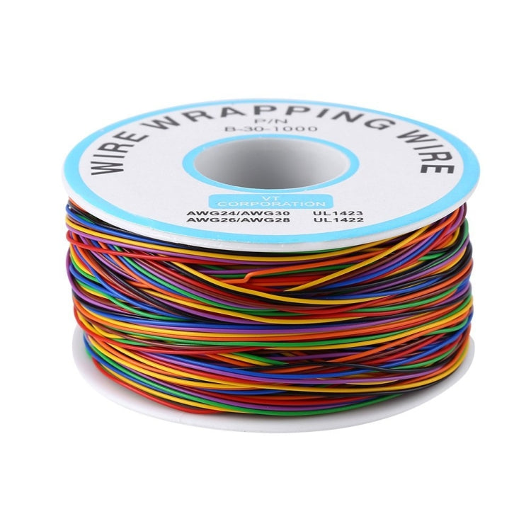 8 Colors 30AWG Wire Tinned Copper Solid PVC Insulation Wrapping Wire, 8 Colors 30AWG