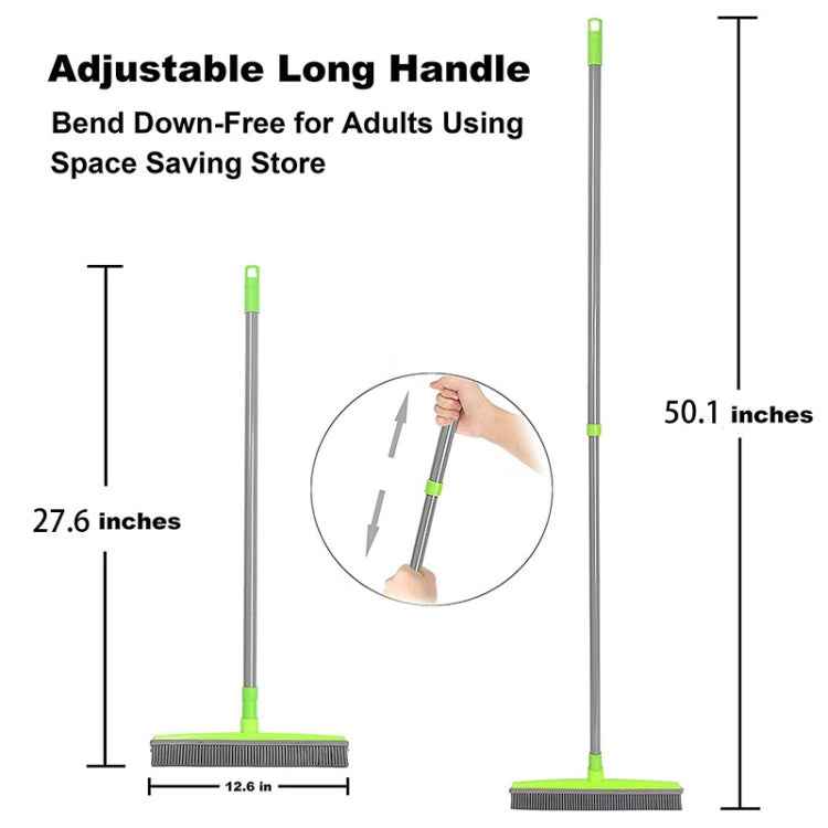 Pet Carpet Hair Removal Broom Scraping Dust-free Hand-washing Mop Rubber Floor Brush, Blue, Green, Red, Yellow, Grass Green
