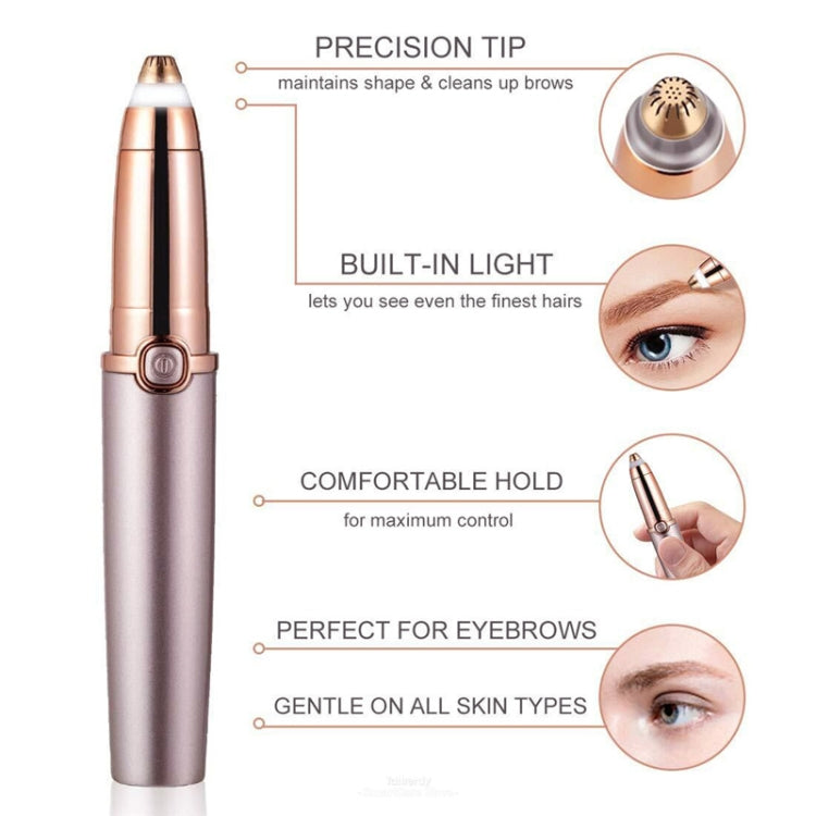 Push Button Electric Eyebrow Trimmer Automatic Hair Removal Device, Push Button Pearl Whit, Push Button Rose Gold