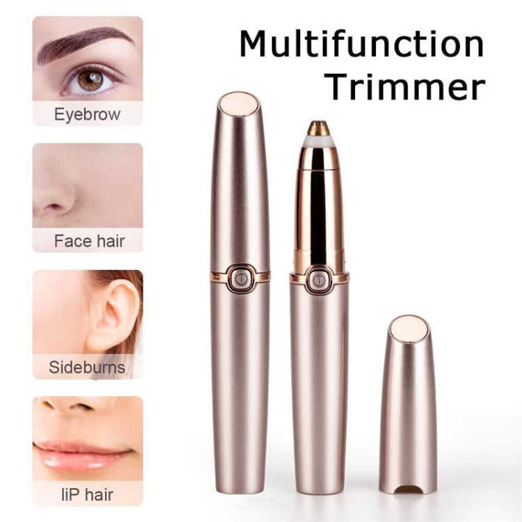 Push Button Electric Eyebrow Trimmer Automatic Hair Removal Device, Push Button Pearl Whit, Push Button Rose Gold